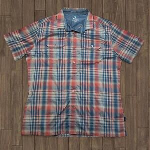 Kuhl Short Sleeve Hiking Button up Shirt Plaid Size L